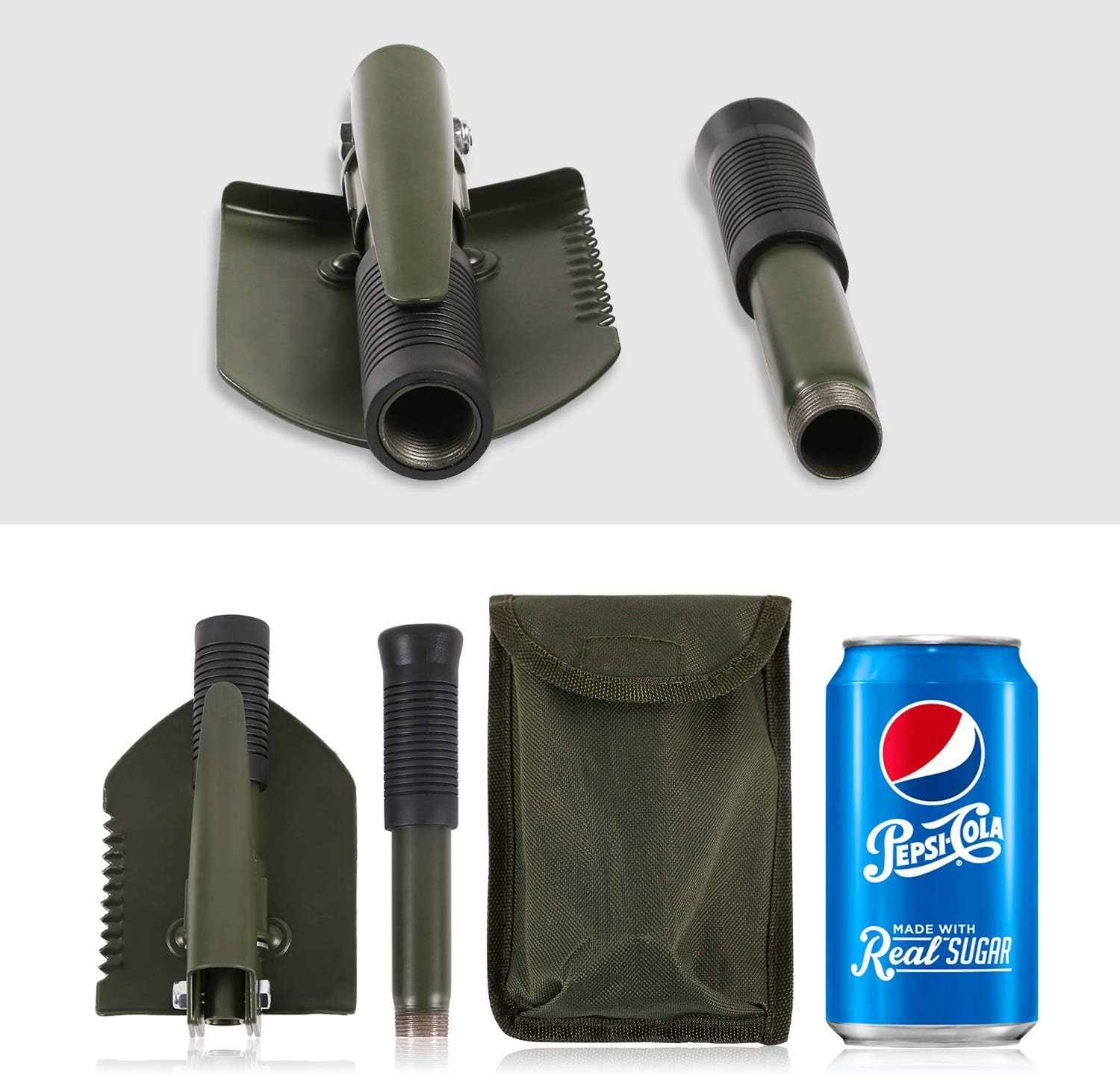 REDCAMP Military Folding Camping Shovel, High Carbon Steel Entrenching Tool Tri-fold Handle Shovel with Cover : Sports & Outdoors