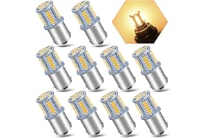 JEFLYM 1156 1141 1003 7506 BA15S LED Bulbs Warm White RV Interior Light 4014 39-SMD LED Replacement bulbs for 12 Volt RV Camper Trailer Boat Trunk Interior Lights (10 Pack)