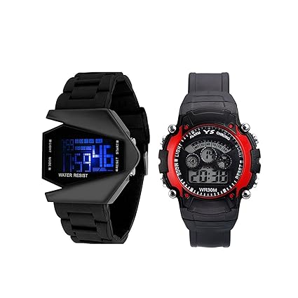 New Arrival Premium Quality kids Digital Watch Combo For Boys And Children(dispaly 7 lights changing both)