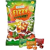 Roshen Fizzy Boom Candy &ndash; 2.2 lb Bulk Bag of Fizzy Hard Candies, Assorted Zesty Orange, Cola &amp; Lemon-Lime Flavors, Individually Wrapped, Kosher, Halal, Hard Candy with Fizzy Center