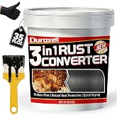 Duraxell Rust Converter Paint for Metal, 3-in-1 Rust Reformer &amp; Metal Primer, Paint Over Rust Metal, Anti-Rust Paint for Metal Fence, Trailer Frame, Automotive Parts, Black Rust Stop Coating &ndash; 35 oz