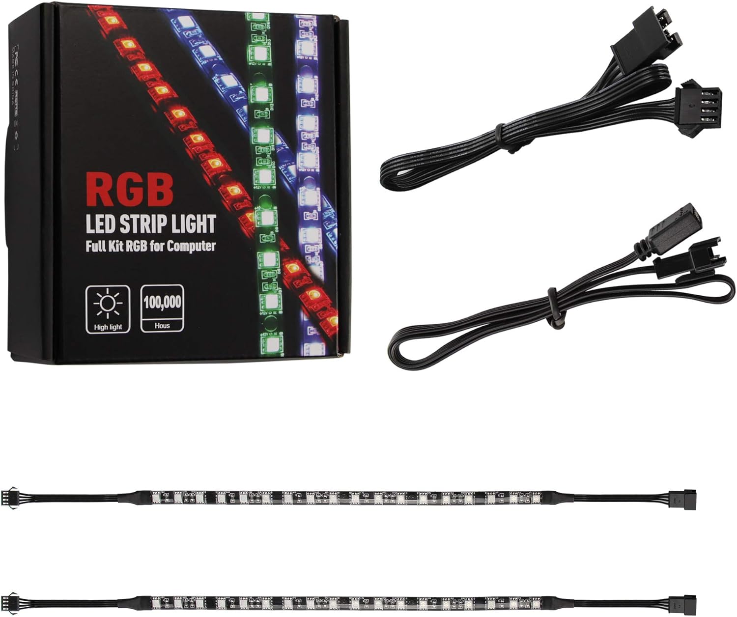 Speclux PC LED Strip, Magnetic Light for PC Case Motherboard Control, 12V 4-Pin 30cm, Compatible with Asrock RGB, Asus Aura - Image 3