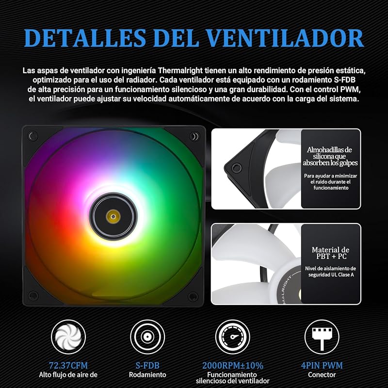 TR Frozen Notte 360 ​​BLACK ARGB V2, especificaciones del enfriador de CPU negro 360, 3 ventiladores PWM, rodamientos S-FDB, adecuado para AMD/AM4 AM5, Intel LGA 1700/1851/1151/1200/2011