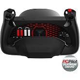 Honeycomb Aeronautical Alpha Flight Controls Yoke &amp; Switch Panel | 180 Degree Rotation, Steel Shaft with Ball Bearings, 5-Pos Ignition, USB-C Pc and Mac