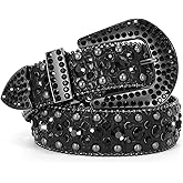 JASGOOD Western Rhinestone Belt for Women and Men Ladies Western Cowgirl Cowboy Bling Belt for Jeans Pants Dress