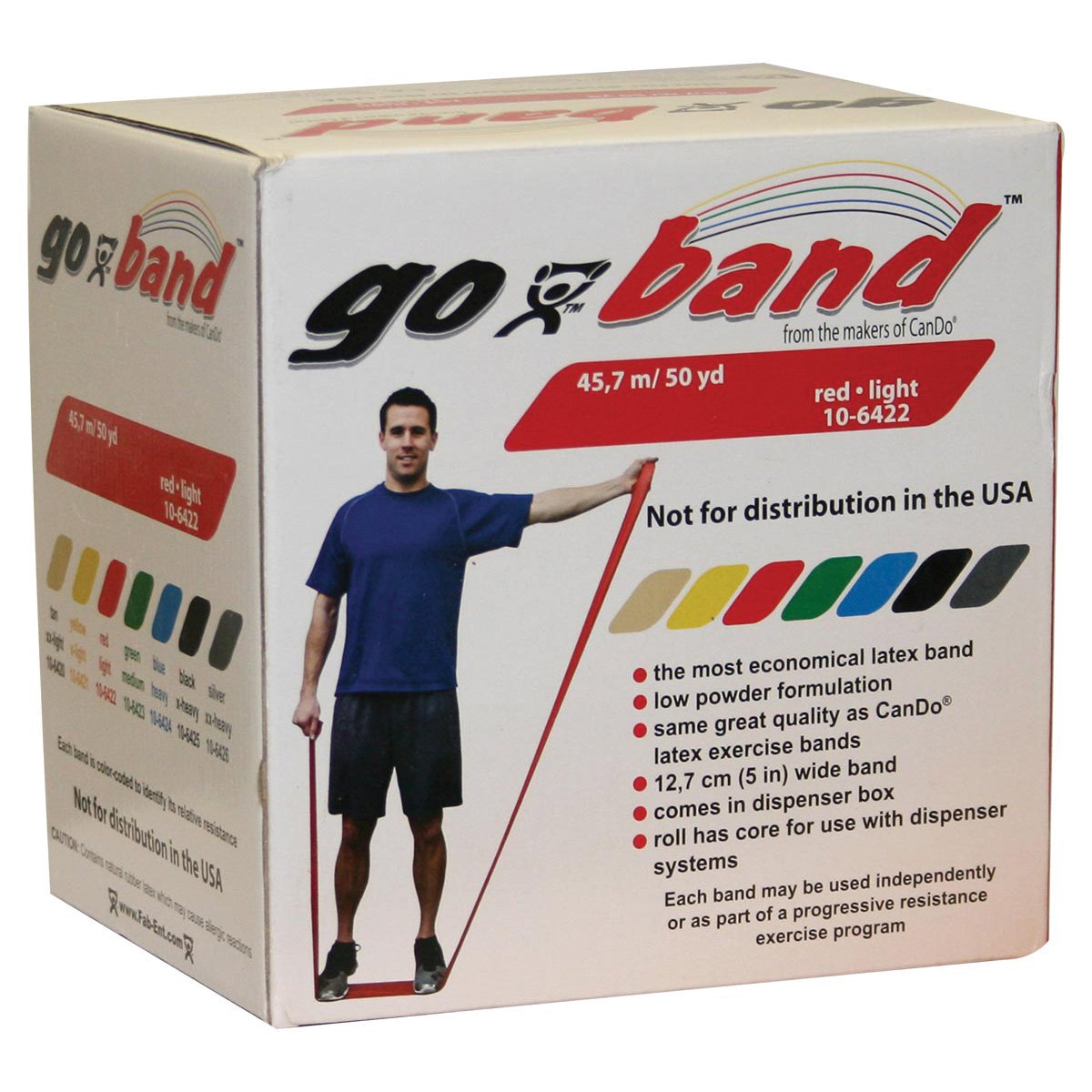 CanDo Resistance band / training band / gymnastics band - 45 m - red (light) - alternative to dumbbells