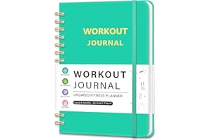 PIOOJK Workout Journal Fitness Planner for Women & Men, Undated Workout Log Book to Tracking Gym Sessions, Great Accessories to Achieving Your Wellness Goals, 6.3"x8.4",Turquoise