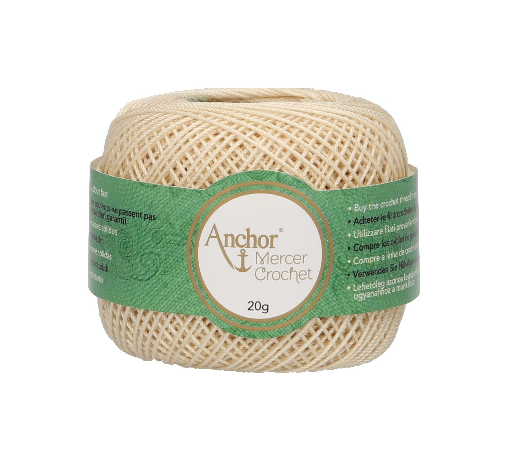 Anchor 4764080-00387 Crochet Yarn, 100% Cotton, 387, Thickness 80, 372 m, 27 g
