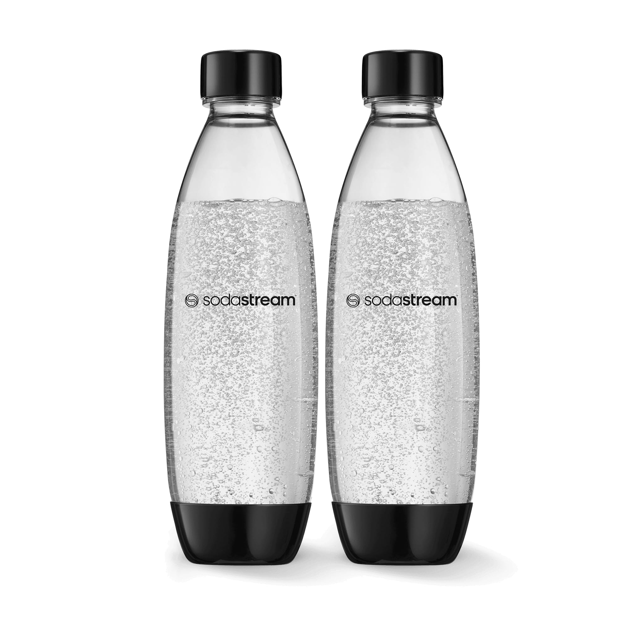 Photo 1 of 2 Pack Original Sodastream Source BLACK Carbonating Water Bottles 1 Liter BPA-Free / Fits only - Play, Splash, Source, Power, Spirit and Fizzi soda makers
