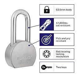 BRINKS Heavy Duty Padlock with Key, 64 mm