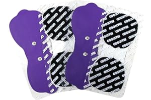 MASTOGO Tens Unit Wireless Electrode Pads, Replacement Electrode Pads with Standard 3.5mm Snap-on Connectors (4PCS/Set) (Purple)
