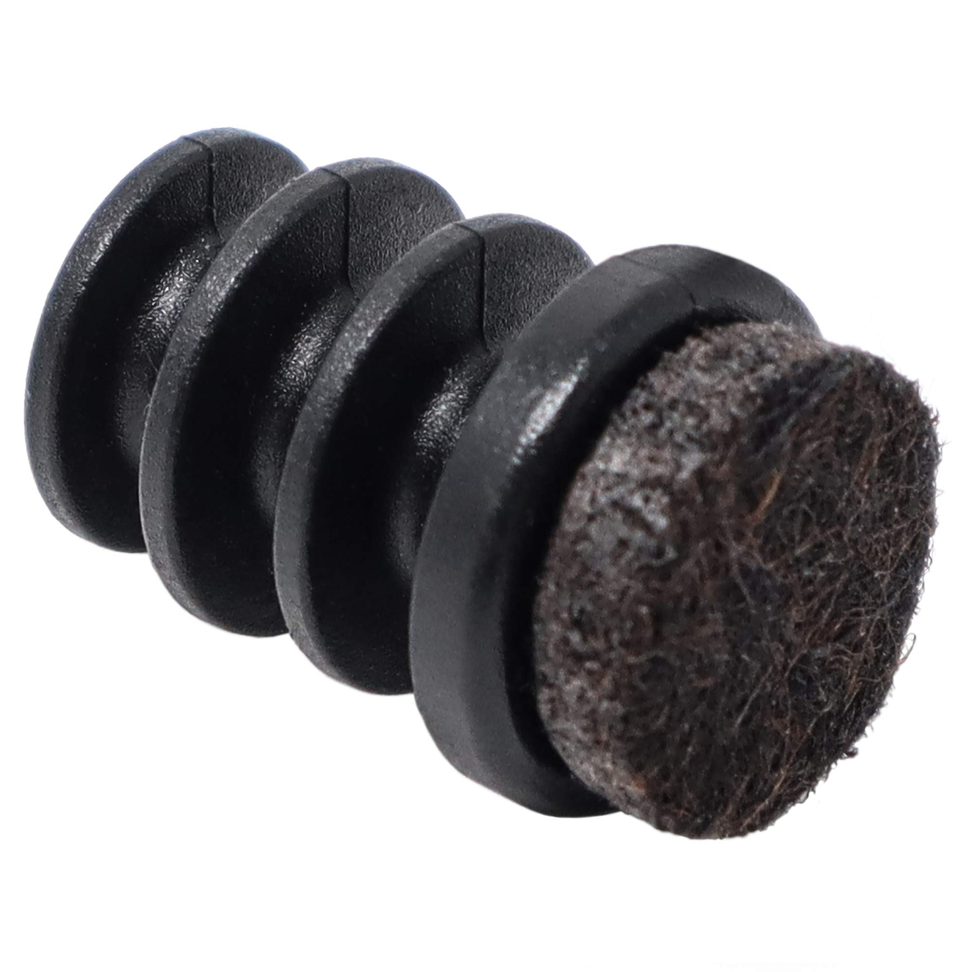 Adsamm® / 4 x Felt glides for tubes / black / Ø 14 - 16 mm / round / Premium quality ripped inserts with felt for tubular steel chairs