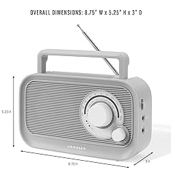 Crosley CR3041A-SG Forte Portable AM/FM Radio with