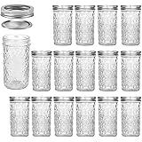 Mason Jars 12 OZ, VERONES Canning Jars Jelly Jars With Regular Lids, Ideal for Jam, Honey, Wedding Favors, Shower Favors,15 P