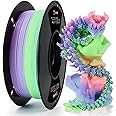 LOVOON Rainbow 3D Printing PLA Filament 1.75mm,Color Shift by Length, Multicolor Changing Filament with Matte Tiffany Blue/Mint Green/Pink/Purple/Peach Fuzz, Fit Most 3D Printer&Pen,1KG(2.2lbs)/Spool
