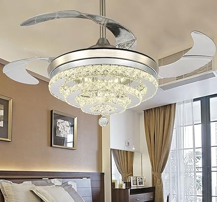 Huston Fan Silver Chandelier Ceiling Light Decorative