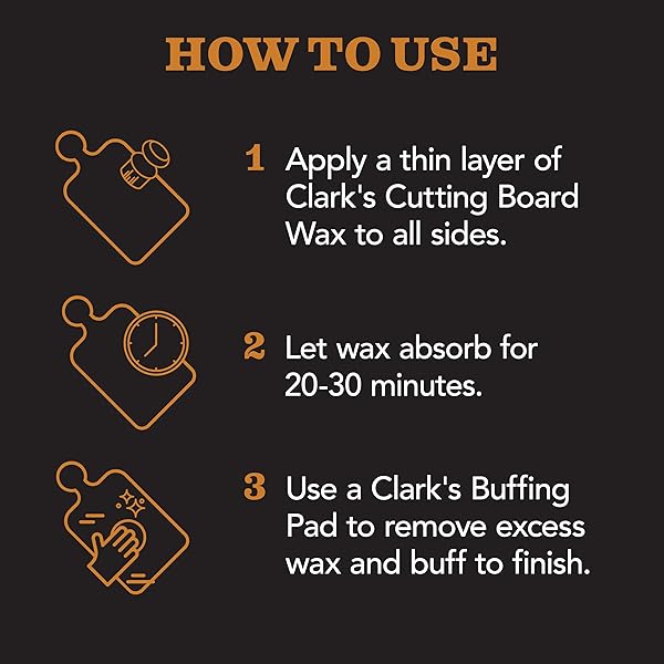 CLARK’S CUTTING BOARD FINISH WAX, ENRICHED WITH LEMON & ORANGE OILS ,MADE WITH NATURAL BEESWAX AND CARNAUBA WAX,BUTCHER BLOCK WAX, (6 OUNCES)