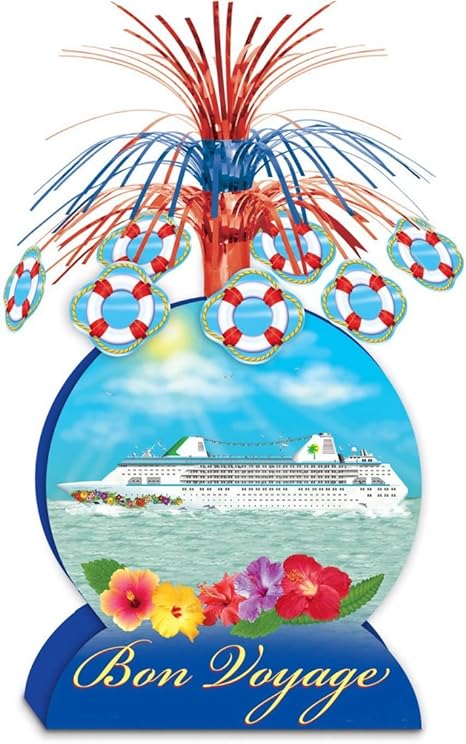 Pack Of 12 Nautical 3 D Cruise Ship Bon Voyage Party Centerpiece
