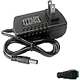 12 Volt 2A Power Supply DC 12v Power Cord 100-240V AC to DC 12V 2Amp 1A Power Supply Adapter 12V AC/DC Adapter Transformer 5.5mm x 2.5mm dc Plug for DC 12V LED Strip Security CCTV Camera