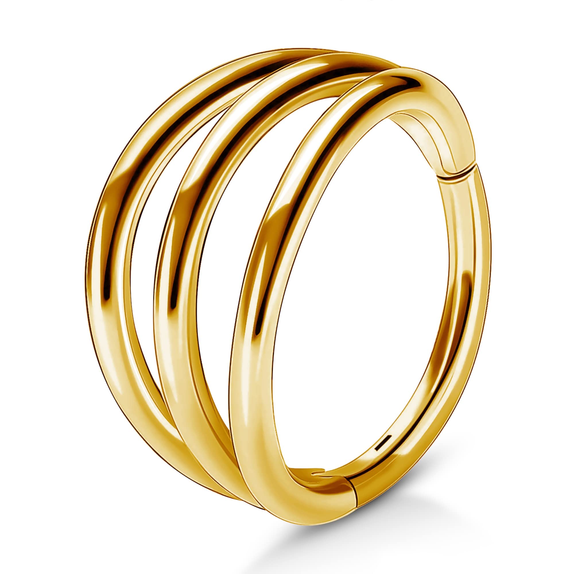 OUFER Body Piercing 16g Cartilage Conch Helix Hinged Segment Ring Septum Nose Tragus Daith Hoop Earrings, Stainless Steel, Plastic, Steel