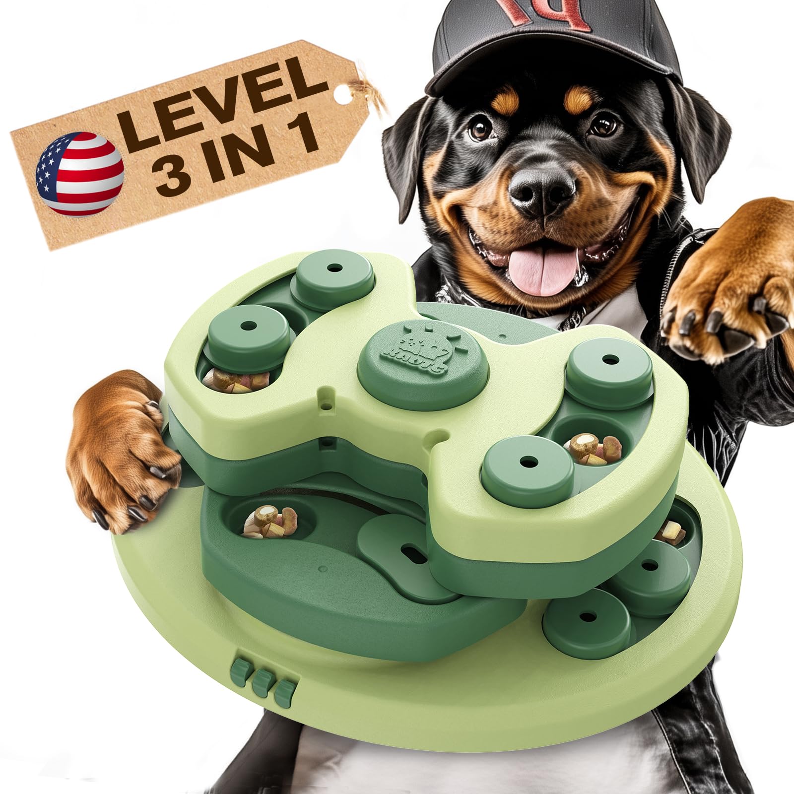 Photo 1 of KADTC Dog Puzzle Toy for Small/Medium/Large Dogs Puppy Food/Treat Toys Level 3 in 1 Interactive Mental Stimulation Brain Games Boredom Busters Keep Them Busy Beginner Enrichment Puzzles Toys