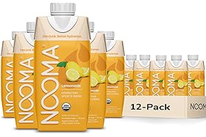 NOOMA - Hydrating Sports Drink - Electrolyte Drink with Organic Coconut Water - Organic & No Added Sugars - Rapid Hydration - 30 Calories & 505mg Electrolytes - Lemonade - 12 Pack (16.9oz each)