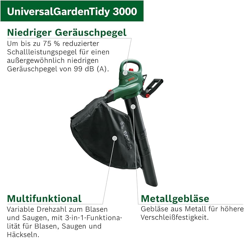 elektrischer Laubsauger/Laubbläser UniversalGardenTidy 3000