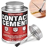 Contact Cement Adhesive 4.16 Oz, High Performance Neoprene Contact Adhesive with Brush, Flexible &amp; Strong Bonding for Woodworking, Leather, Furniture Repairs and DIY Crafts (LDXJ-W01)