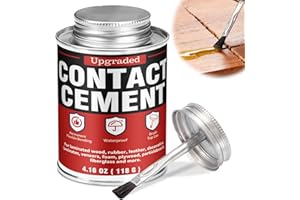 WONSHINE Contact Cement Adhesive 4.16 Oz, High Performance Neoprene Contact Adhesive with Brush, Flexible & Strong Bonding for Woodworking, Leather, Furniture Repairs and DIY Crafts