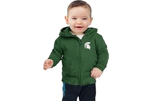 Little King NCAA Boys/Girls Infant Full Zip Cotton Fleece Hoodie Sweatshirt with Embroidered Team Logo (6M 12M 18M)