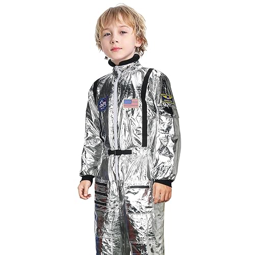 NIHONCOS Silver Astronaut Costume Spacesuit Spaceman Jumpsuit