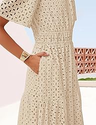 ZESICA Women's 2025 Summer Short Sleeve Maxi Dress