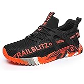 TRAILBLITZ Composite Steel Toe Shoes for Men Work Safety Sneakers Non Slip Comfortable Lightweight Breathable Mens Hard Toe Industrial Construction Tennis Slip On Footwear