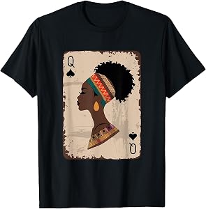 Black Queen Afro Dope Proud Melanin African American Woman T-Shirt