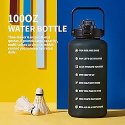 ST-YIBEN 100oz Large Motivational Water Bottle with