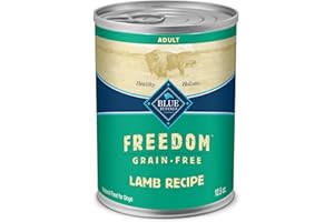 Blue Buffalo Freedom Grain-Free Wet Dog Food, Free of Glutens & Artificial Preservatives, Made with Natural Ingredients, Lamb Recipe, 12.5-oz. Cans (12 Count)