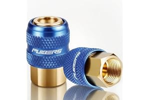 PUIBERS 2PCS Locking Air Chuck,1/4" FNPT Brass Closed Flow Tire Chuck Quick Connect, Tire Inflator Nozzle for Air Compressors,Lock On Air Chucks Max Pressure 150 PSI