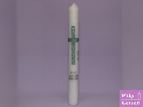 Kommunionkerzen Konfirmationskerze Kerze zur Kommunion Taufkerzen Mädchen Junge 400x40mm inkl. Beschriftung alle Motive Handg