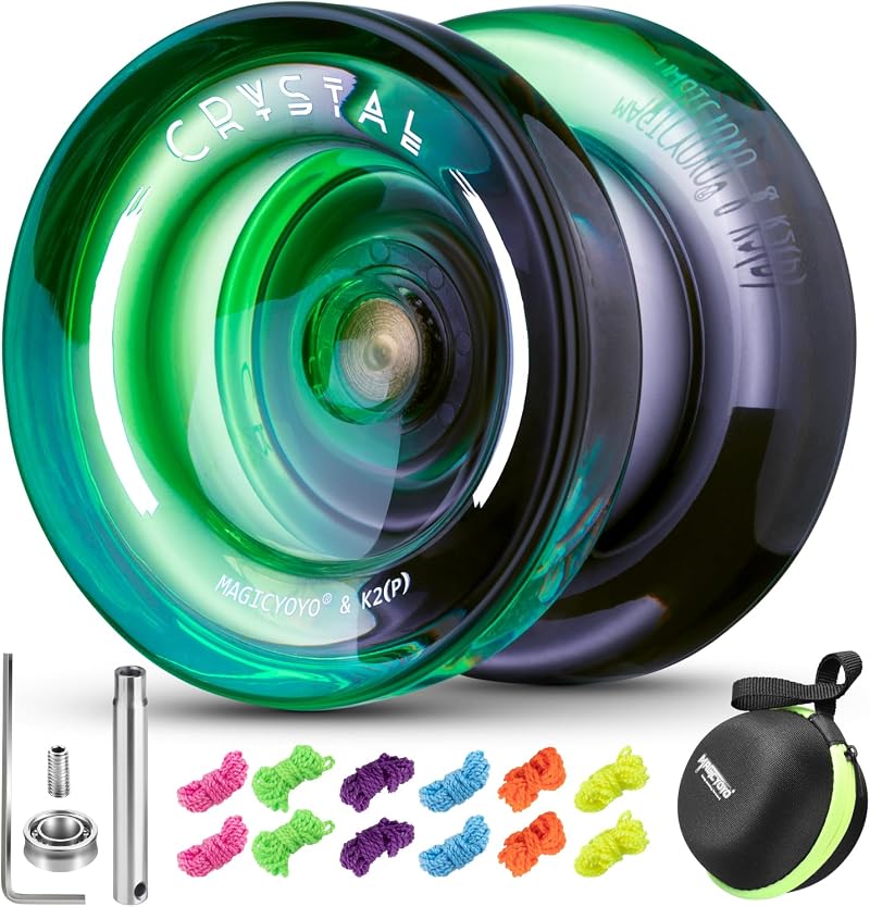 MAGICYOYO K2 Crystal Yoyo Dual Purpose Beginner to Unresponsive Black Green
