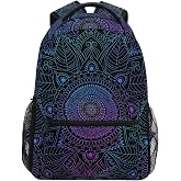 ALAZA Art Arabesque Mandala Boho Ethnic Bohemian Large Backpack Personalized Laptop iPad Tablet Travel School Bag with Multiple Pockets
