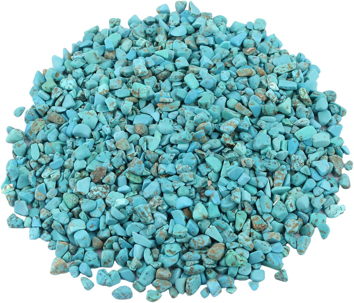 Indoor Fountains & Accessories - SUNYIK Howlite Turquoise Tumbled Chips Stone Crushed Pieces Irregular Shaped Stones 1pound(about 460 gram)