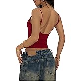 SHENHE Women's Y2k Camisole Low Back Spaghetti Strap Slim Fit Basic Going Out Crop Top Tank