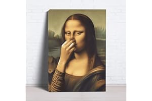 Mona Lisa Bathroom Art, 30x40cm Mona Lisa Funny Bathroom Wall Art, Vintage Parody Monalisa Print Bathrooms Picture Artwork, M