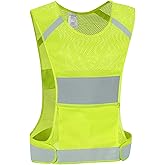 IDOU Reflective Vest Safety Running Gear with Pocket for Running Biking Walking