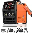 HITBOX 145A MIG Welder Gasless, 110V/220V Dual Voltage Flux Core Welder Flux MIG/Lift TIG/Stick 3 In 1 Synergy MIG Welding Machine With Torch Clamp and 0.8mm Flux Wire (HBM1200)