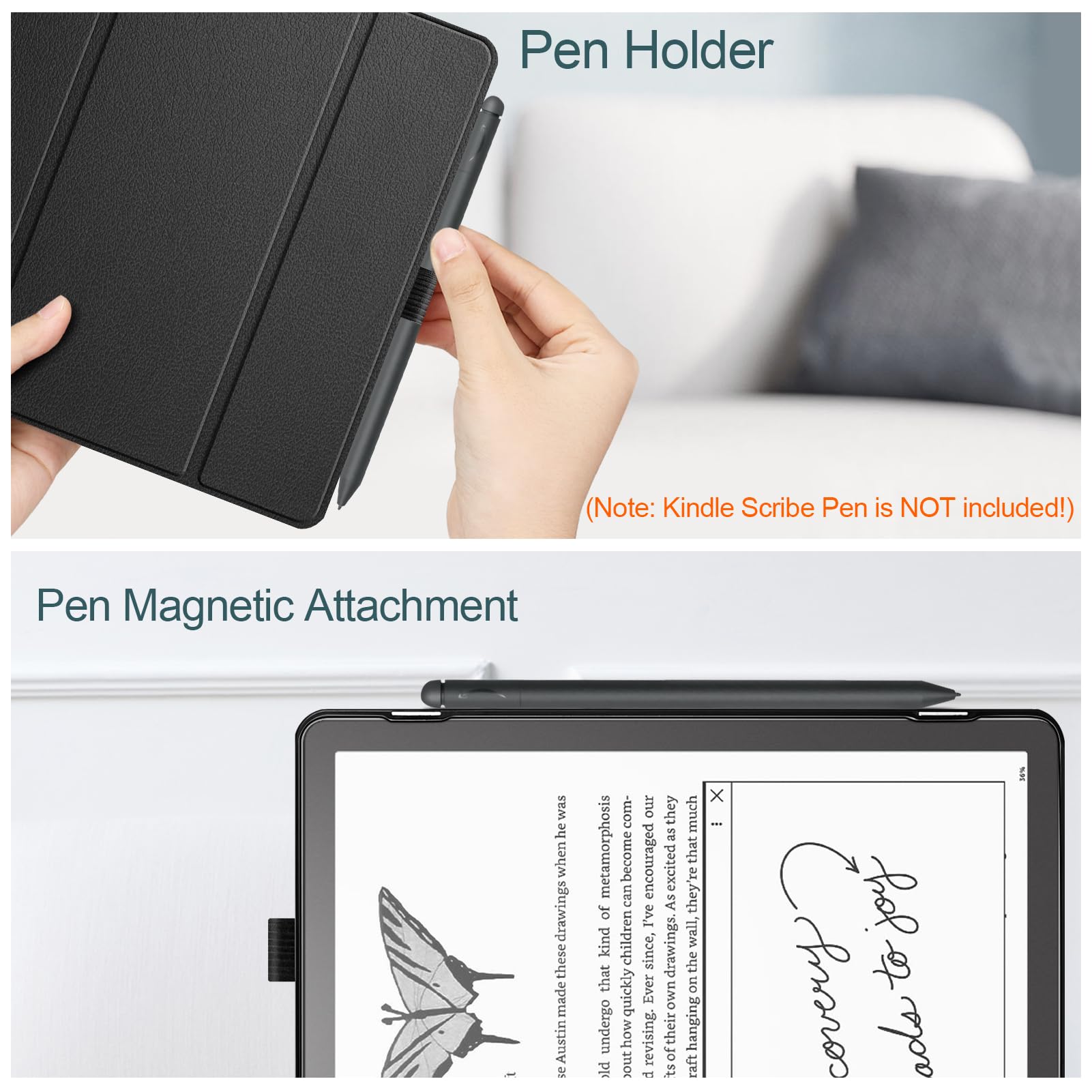 Fintie Trifold Case for Kindle Scribe (2024/2022 Release) - Ultra Lightweight Slim Shell Foldable Stand Cover with Auto Sleep/Wake for 10.2