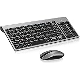 cimetech EasyTyping KF10 Wireless Keyboard and Mouse Combo, [Silent Scissor Switch Keys][Labor-Saving Keys] Ultra Slim Wirele