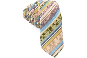 Otis & Oliver Skinny Tie Cotton Striped Modern Necktie Great for Weddings, Dances, Missionaries, Dads, Grooms and Groomsmen