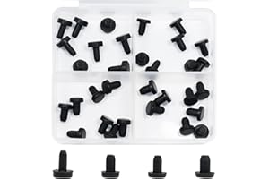 EASYEAH 4 Sizes 3/3.3/3.5/3.8 mm T-Shaped Silicone Plugs 1/8 inch Soft Flexible Rubber Stopper in Tube End Cap Cover Waterproof Sealing Hole Plugs for Bottles Pipes, Black, 32 Pcs