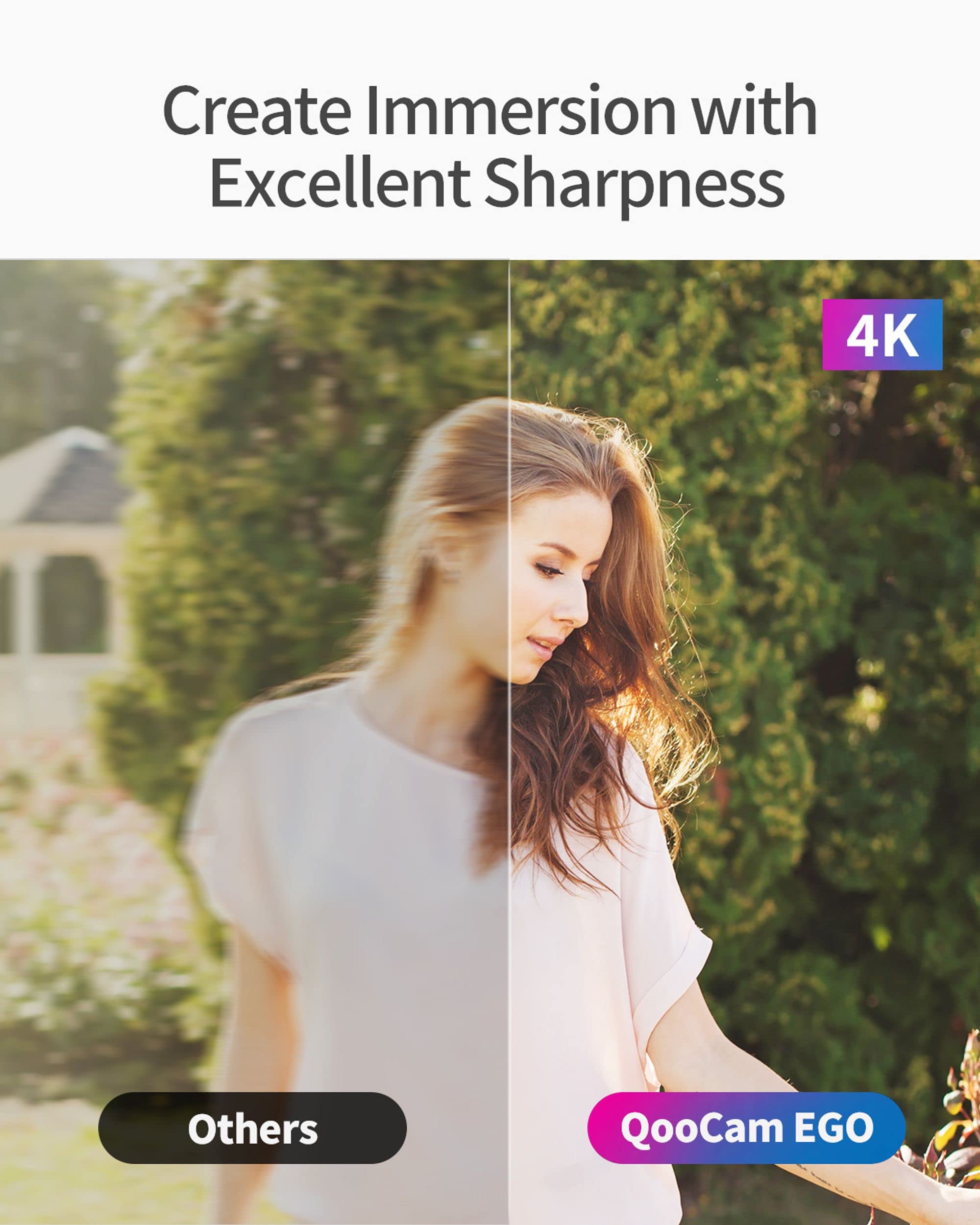 KanDao 3D Kamera, 3D Foto&Video Sofortbildkamera, Stereoskopische Kamera, 2.54" Touchscreen, Verwacklungsschutz Bildstabilisierung, QooCam EGO, Schwarz. 3